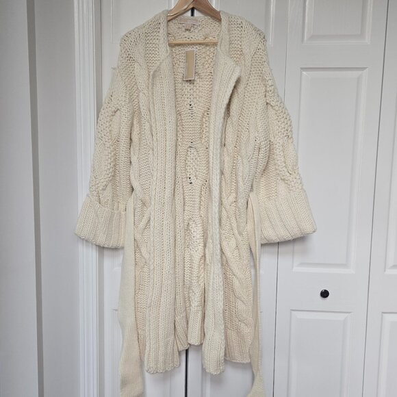 NWT MICHAEL KORS Cable-Knit Oversized Cardigan - Picture 1 of 12